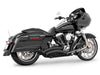 Sharp Curve Radius Exhaust - Black with Black End Caps. Fits Touring 1995-2016