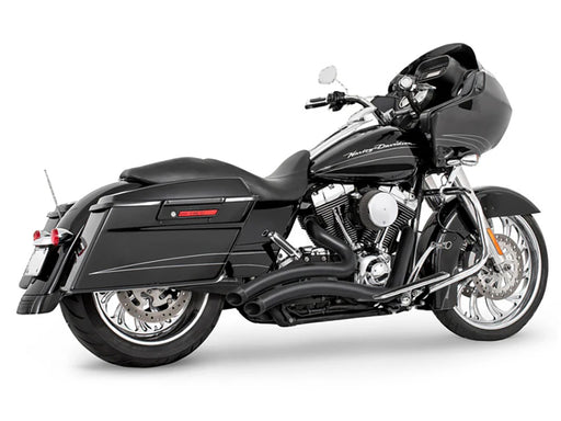 Sharp Curve Radius Exhaust - Black with Black End Caps. Fits Touring 1995-2016