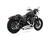 Sharp Curve Radius Exhaust - Chrome with Black End Caps. Fits Sportster 2004-2021