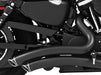 Sharp Curve Radius Exhaust - Black with Black End Caps. Fits Sportster 2004-2021