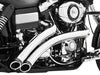 Radical Radius Exhaust - Chrome with Black End Caps. Fits Dyna 2006-2017 & Dyna Switchback 2012-2016