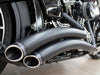 Sharp Curve Radius Exhaust - Black with Black End Caps. Fits Softail Breakout 2013-2017 & Rocker 2008-2011.