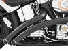 Radical Radius Exhaust - Black with Black End Caps. Fits Softail Breakout 2013-2017 & Rocker 2008-2011.