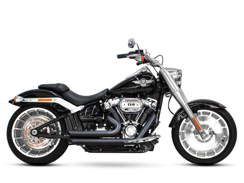 Amendment Exhaust - Black. Fits Softail 2018up.