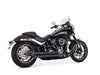 Independence Staggered Slash Exhaust - Black with Black End Caps. Fits Softail 2018up.