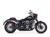Independence Staggered Slash Exhaust - Black with Black End Caps. Fits Softail 2018up.