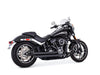 Independence Staggered Exhaust - Black with Black End Caps. Fits Softail 2018up.
