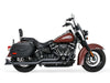 33in. True Dual SharkTail Exhaust - Black. Fits Softail 2018up.