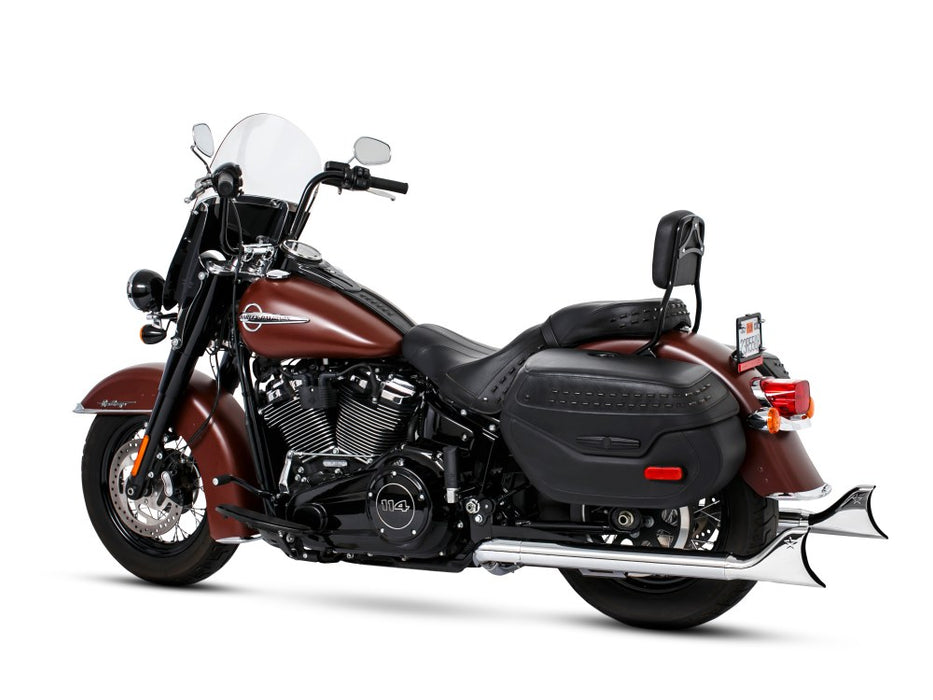 36in. True Dual SharkTail Exhaust - Chrome. Fits Softail 2018up.