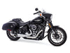 Turnout 2-into-1 Exhaust - Chrome with Black End Cap. Fits Softail 2018up with Non-240 Rear Tyre