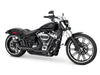 Turnout 2-into-1 Exhaust with Black Finish & Black End Cap. Fits Softail 2018up