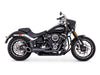 Turnout 2-into-1 Exhaust - Black with Black End Cap. Fits Softail 2018up with Non-240 Rear Tyre