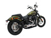 Combat Shorty 2-into-1 Exhaust - Chrome with Chrome End Cap. Fits Softail 2018up with Non-240 Rear Tyre