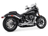 Combat Shorty 2-into-1 Exhaust - Chrome with Chrome End Cap. Fits Softail 2018up with Non-240 Rear Tyre