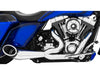 Turnout 2-into-1 Exhaust - Chrome with Black End Cap. Fits Touring 2017up.