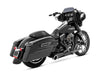 Turnout 2-into-1 Exhaust - Black with Black End Cap. Fits Touring 2017up.