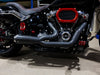 American Outlaw Shorty 2-into-1 Exhaust - Black with Black End Cap. Fits Softail 2018up.