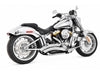 Sharp Curve Radius Exhaust - Chrome with Chrome End Caps. Fits Softail Breakout & Fat Boy 2018up