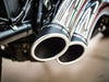 Sharp Curve Radius Exhaust - Chrome with Black End Caps. Fits Softail Breakout & Fat Boy 2018up
