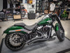 Sharp Curve Radius Exhaust - Black with Black End Caps. Fits Softail Breakout & Fat Boy 2018up
