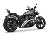 Radical Radius Exhaust - Chrome with Black End Caps. Fits Indian Cruiser 2022up