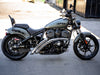 Radical Radius Exhaust - Chrome with Black End Caps. Fits Indian Cruiser 2022up