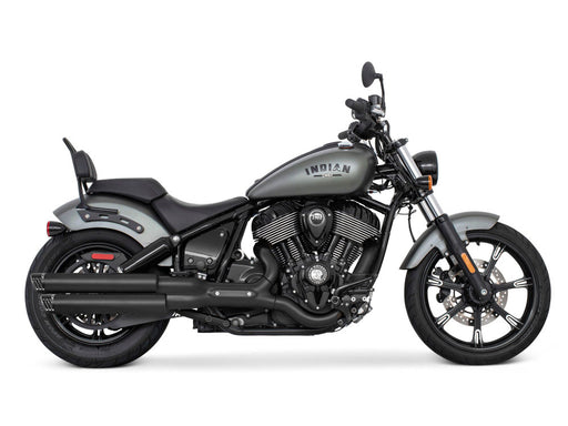 3.25in. Slip-On Mufflers - Black with Black Racing End Caps. Fits Indian Cruiser 2022up