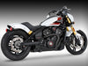 American Outlaw Shorty 2-into-1 Exhaust - Black with Black End Cap. Fits Indian Scout 2025up