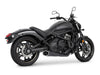 Combat Shorty 2-into-1 Exhaust - Black with Black End Cap. Fits Kawasaki Vulcan 'S' 650cc 2015up.