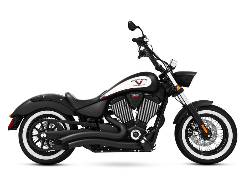 Sharp Curve Radius Exhaust - Black. Fits Victory Vegas, King Pin, Boardwalk, Highball & Judge 2008-2017