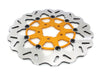 11.8in. Front Wave Floating Disc Rotor with Gold Carrier. Fits Dyna 2006-2017, Softail 2015up, Sportster 2014-2021 & Some Touring 2008-2023