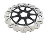 13in. Front Wave Floating Disc Rotor with Black Carrier. Fits most Big Twin 2000up when Using Special 6 Piston Caliper.