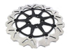 13in. Front Wave Floating Disc Rotor with Black Carrier. Fits most Big Twin 2000up when Using Special 6 Piston Caliper.