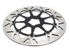 13in. Front Round Floating Disc Rotor with Contrast Cut Carrier. Fits most Big Twin 2000up when upgrading to 13in. x 6 Piston Caliper.