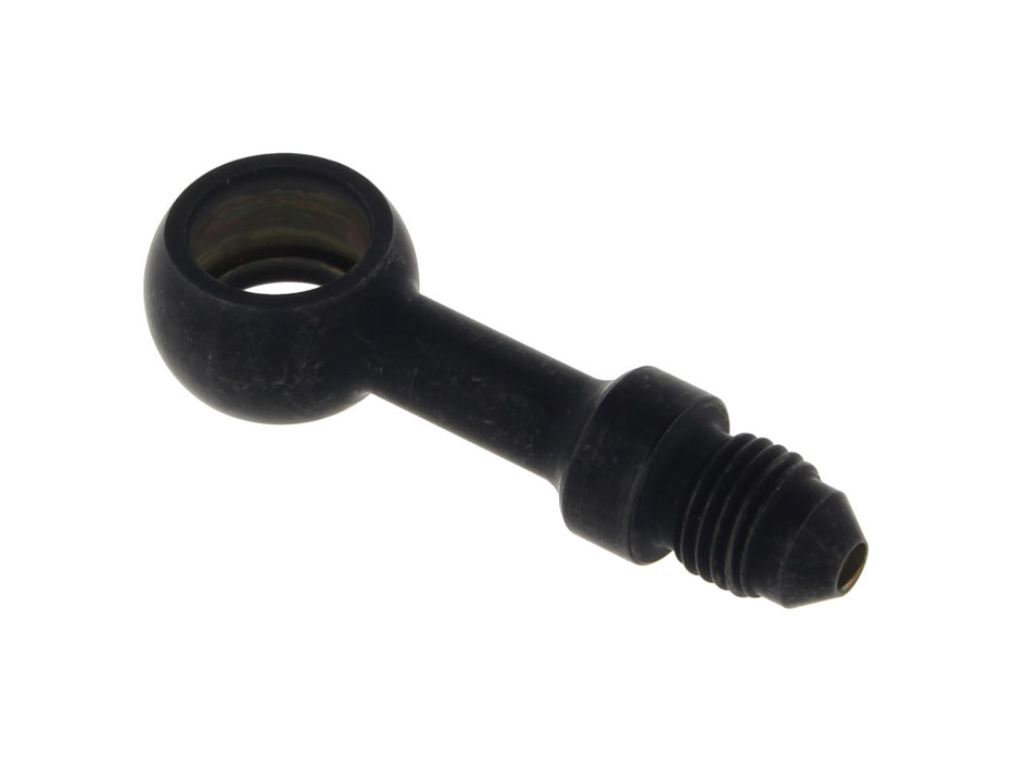 Black 7/16in. ID, 180 Degree Straight Banjo - Male #3 End.