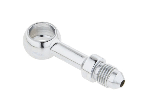 Chrome 7/16in. ID, 180 Degree Straight Banjo - Male #3 End.