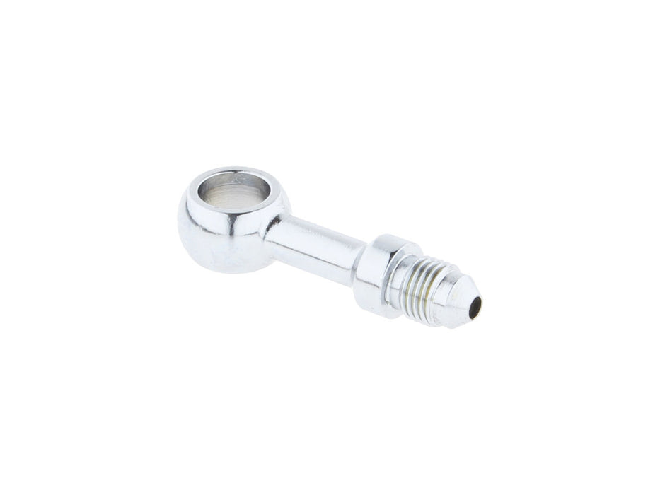 Chrome 3/8in. (10mm) ID, 180 Degree Straight Banjo - Male #3 End.