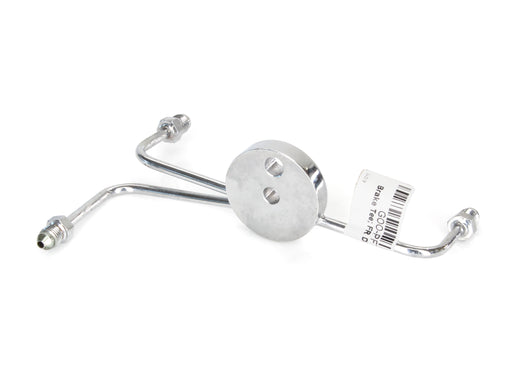 AN3 Front Dual Disc Brake Tee - Chrome. Fits Narrow Glide Front Ends with Dual Disc Rotors.