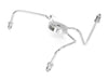 AN3 Front Dual Disc Brake Tee - Chrome. Fits Wide Glide Front Ends with Dual Disc Rotors.