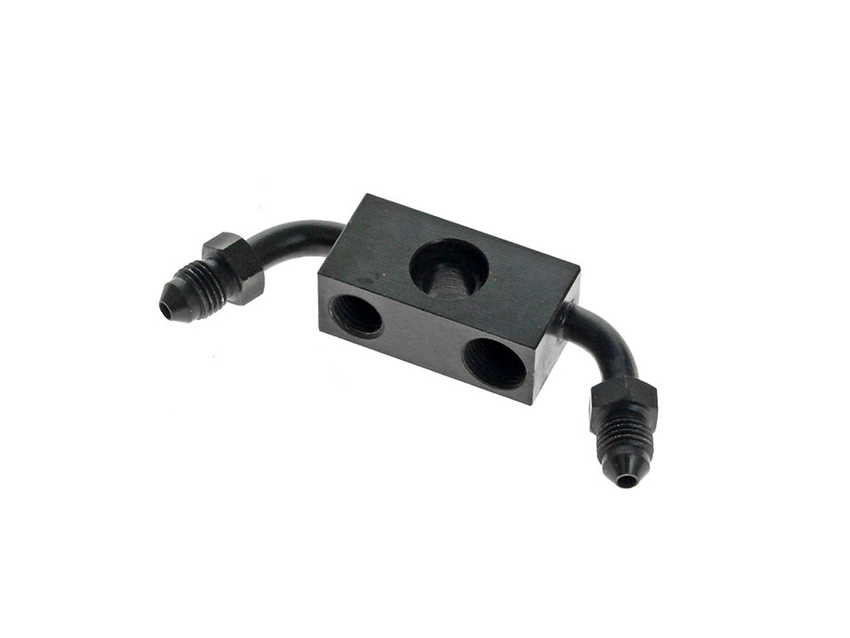 ABS Front Brake Line Adapter - Black. Fits Dyna 2012-2017 with Single Disc
