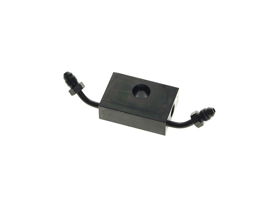 ABS Front Brake Line Adapter - Black. Fits Softail 2018up & Sportster 2014up with Dual Disc