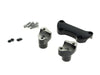 2in. Straight Risers with Top Clamp & Hardware - Black. Fits 1in. Handlebar