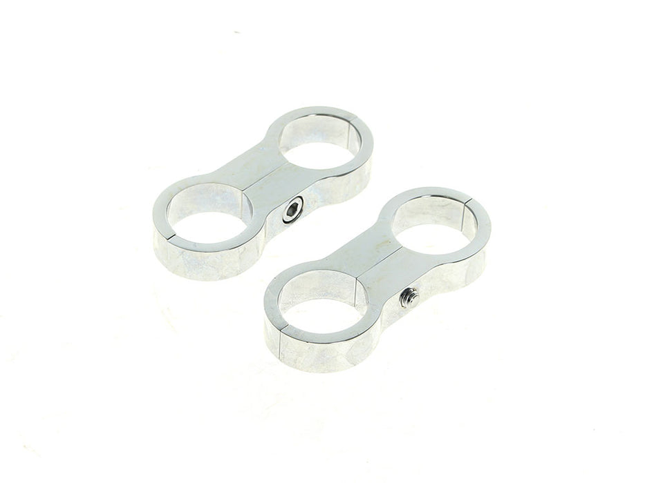 Oil Cooler Standoff Clamps - Chrome. Fits 1-1/8in. Frame