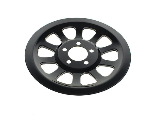 Rear Pulley Cover - Gloss Black. Fits Dyna 2006-2017 & Softail 2007up with 66 Teeth Rear Pulley