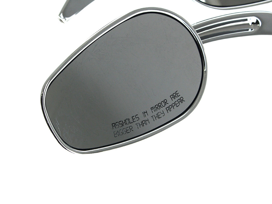 'Asshole' Mirrors with Arrowhead Design - Chrome