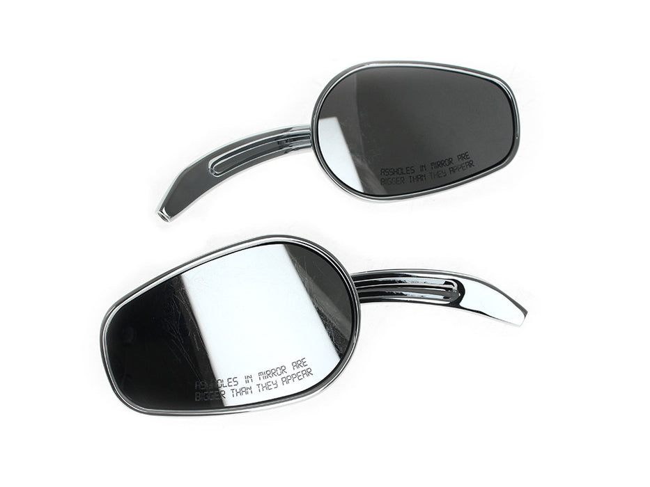 'Asshole' Mirrors with Arrowhead Design - Chrome