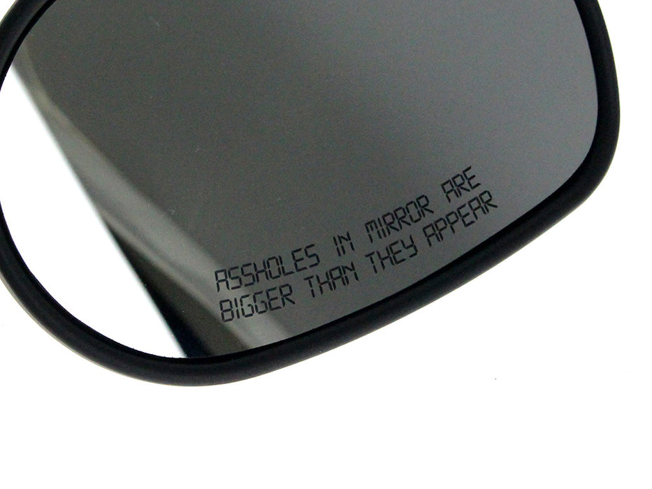 'Asshole' Mirrors with Arrowhead Design - Black