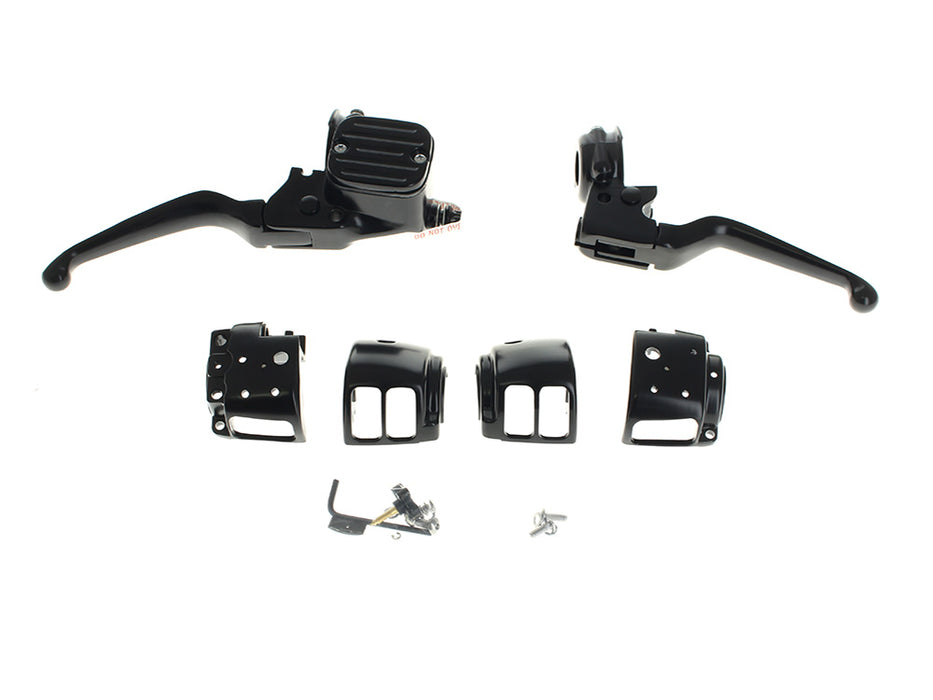 Handlebar Control Kit - Black. Fits Single Disc Softail 2011-2014 & Dyna 2012-2017