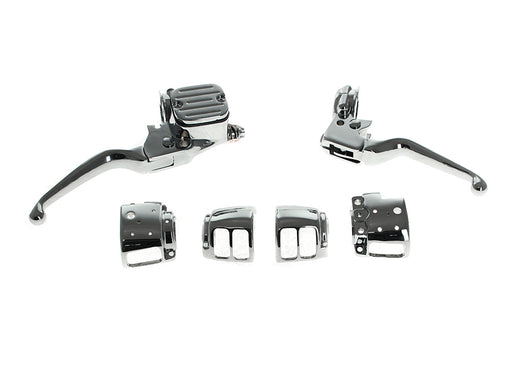 Handlebar Control Kit - Chrome. Fits Single Disc Softail 2011-2014 & Dyna 2012-2017