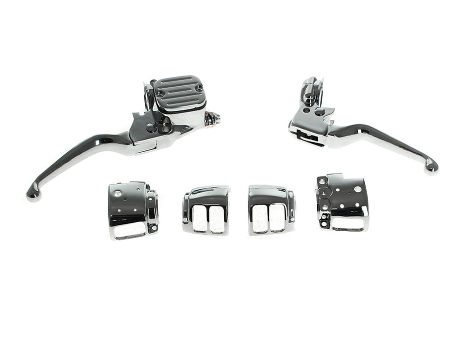 Handlebar Control Kit - Chrome. Fits Single Disc Softail 2011-2014 & Dyna 2012-2017